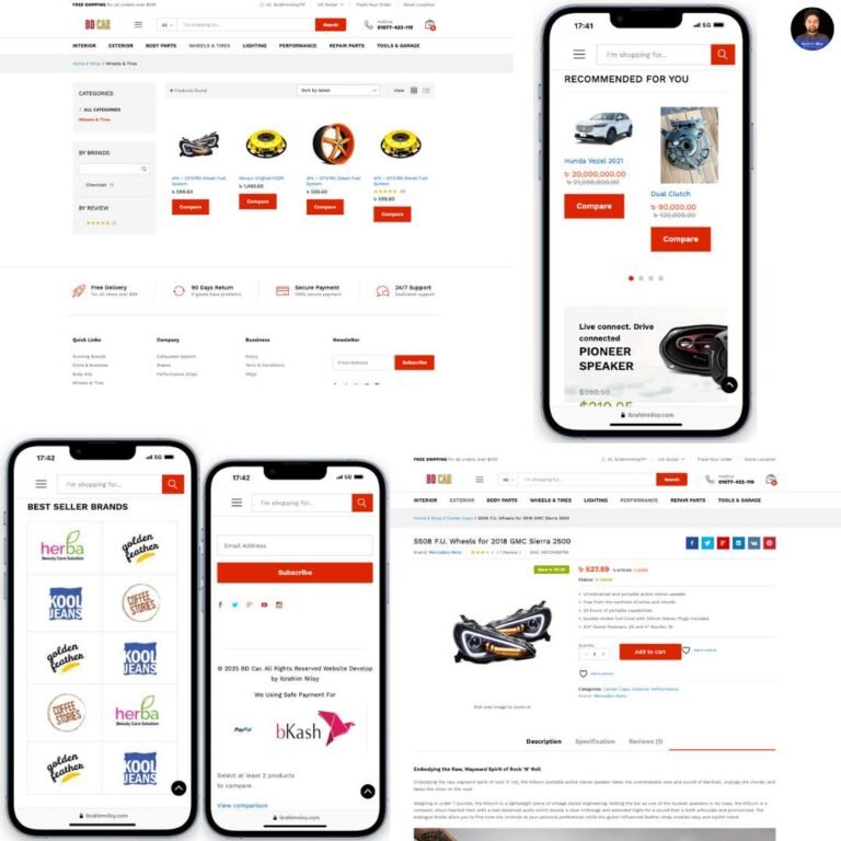 automobile ecommerce website devleop by ibrahim niloy