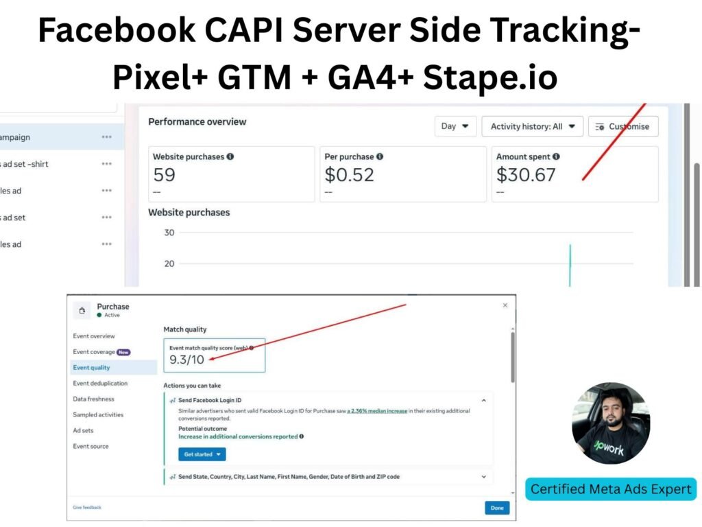 server side tracking Upwork